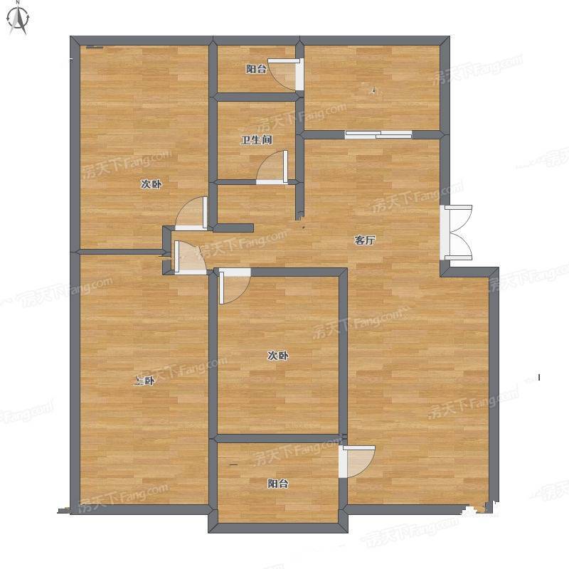 豪苑华庭3室1厅0卫100㎡户型图