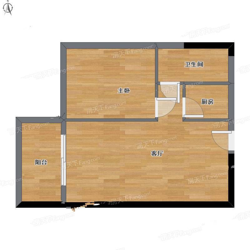 豪苑华庭1室1厅0卫61㎡户型图