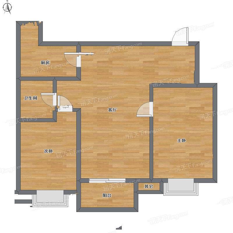 中兴商住楼2室1厅0卫86㎡户型图