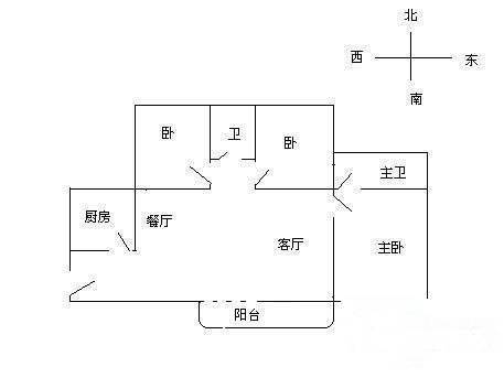 紫荆花园翰林雅苑3室2厅2卫85㎡户型图