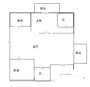 明珠广场（常平）3室1厅1卫98㎡户型图