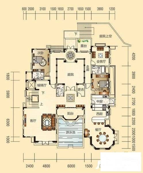 樟木头绿茵山庄7室4厅5卫516㎡户型图