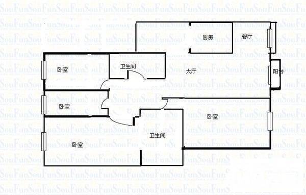 星河传说聚星岛A区4室2厅2卫182㎡户型图