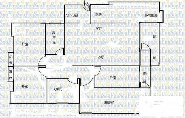 星河传说聚星岛A区4室2厅2卫182㎡户型图