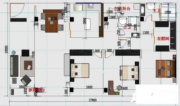 美景花园（虎门）4室1厅1卫157㎡户型图