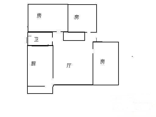 新园中区3室2厅1卫85㎡户型图