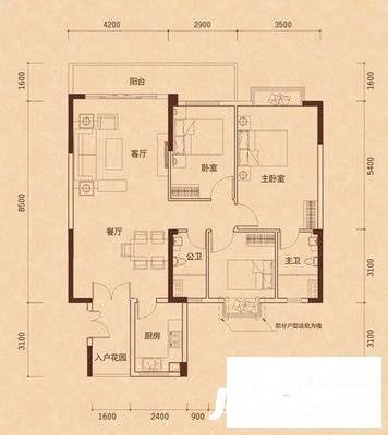 竹洲小区(虎门)2室1厅1卫78㎡户型图