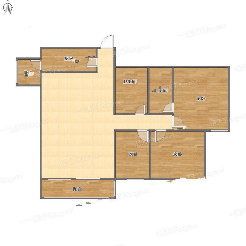 竹洲小区(虎门)3室2厅0卫121㎡户型图