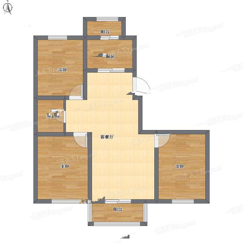 竹洲小区(虎门)3室1厅0卫95㎡户型图