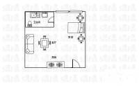 雍华庭三期1室1厅1卫40㎡户型图