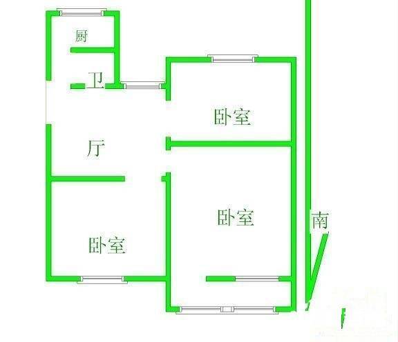 樟村万德楼3室2厅2卫128㎡户型图