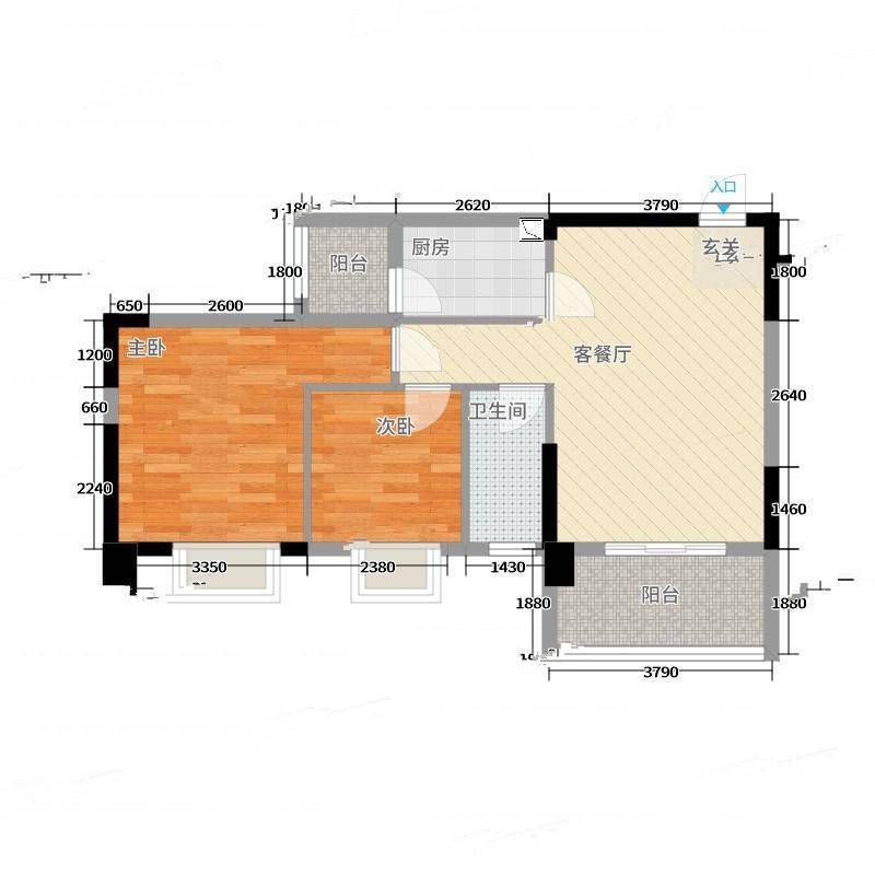 佳兆业水岸山城公寓2室0厅0卫85㎡户型图