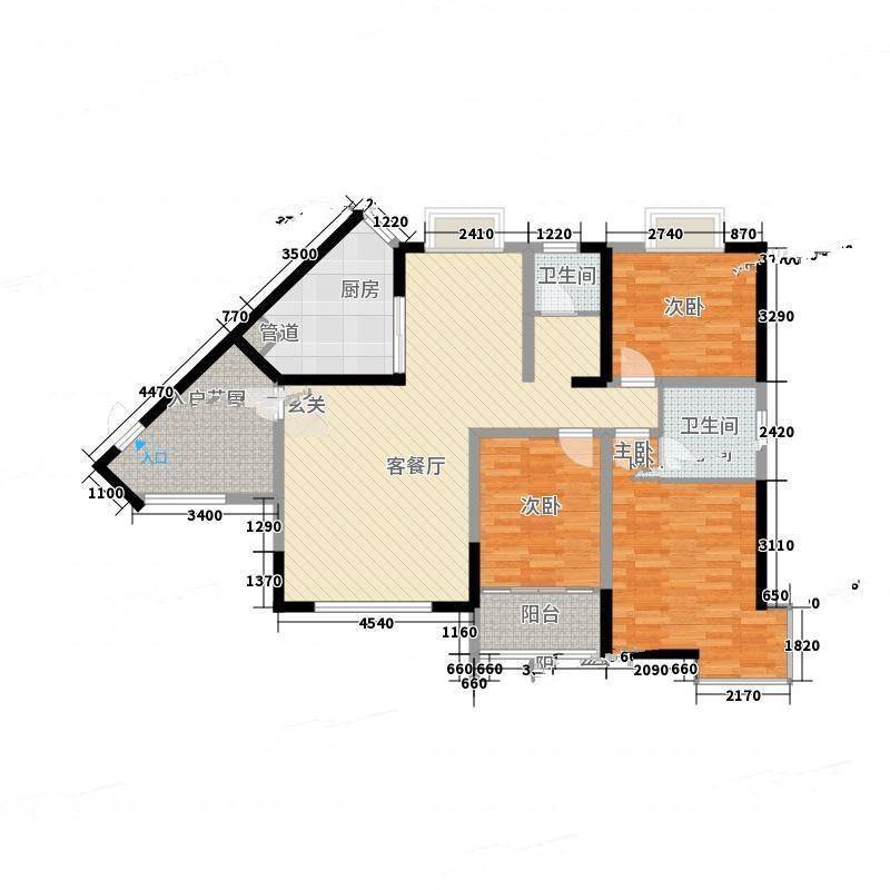 佳兆业水岸山城公寓3室0厅0卫151㎡户型图