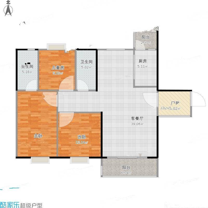 盛和广场3室0厅0卫142㎡户型图