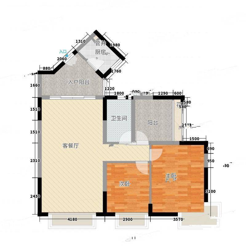 新世纪丽江豪园五期牡丹阁2室0厅0卫98㎡户型图