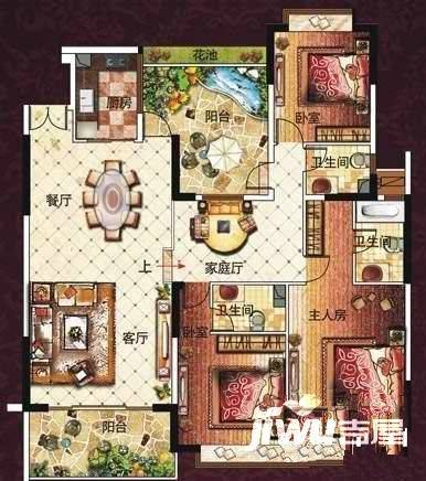 松山湖和堂4室2厅3卫165㎡户型图