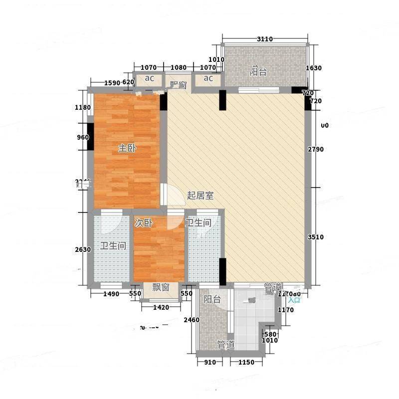 振兴大厦2室0厅0卫88㎡户型图