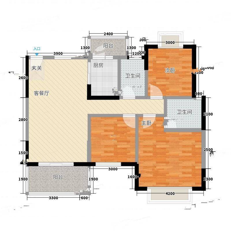 江滨花园五六期3室0厅0卫118㎡户型图