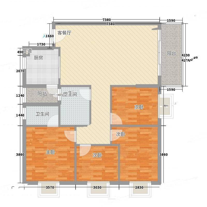 翠怡居住宅4室0厅0卫131㎡户型图