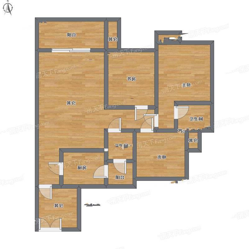 华景商厦住宅3室1厅0卫132㎡户型图