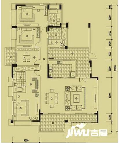 万科虹溪诺雅樱花湖5室2厅4卫235㎡户型图