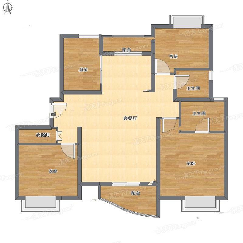观澜凯旋城3室2厅0卫108㎡户型图
