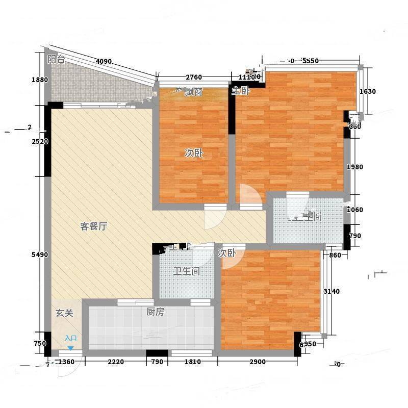 樟村万德楼3室0厅0卫128㎡户型图