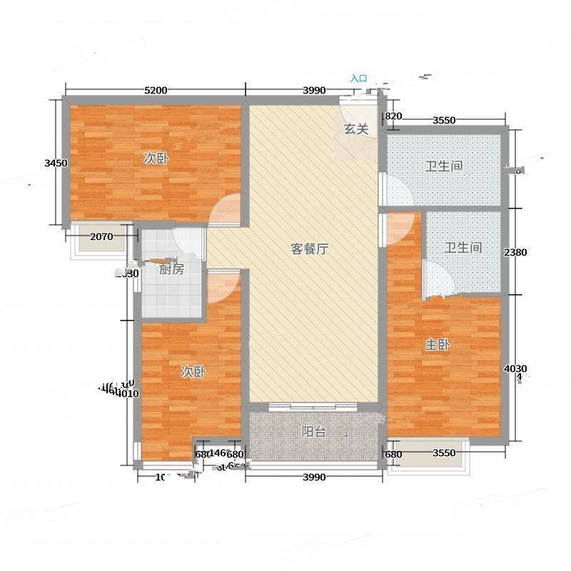 龙湾小区3室0厅0卫120㎡户型图