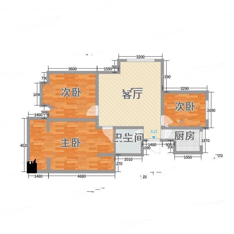 博世庄园3室0厅0卫88㎡户型图