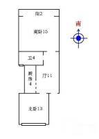 银龙新村2室1厅1卫55㎡户型图