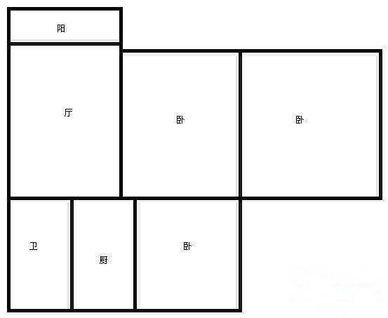 市京一村3室2厅1卫108㎡户型图