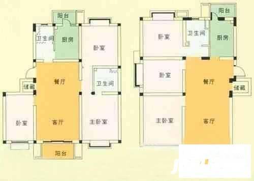 大华公园世家康华苑二期4室2厅2卫209㎡户型图