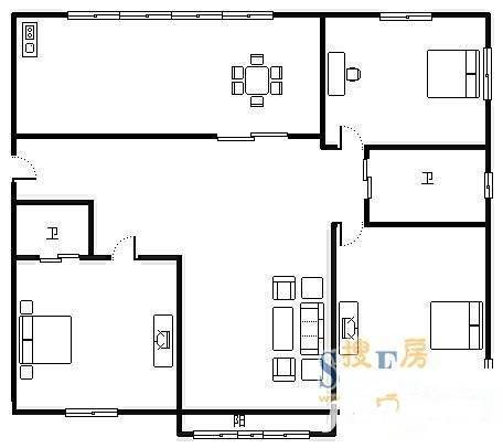 大华公园世家康华苑二期4室2厅2卫209㎡户型图