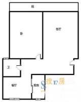 梧桐城邦一期1室2厅1卫65㎡户型图