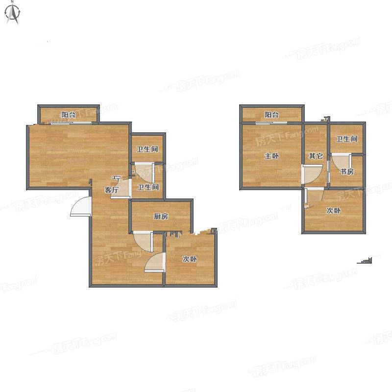 梧桐城邦二期4室2厅0卫63㎡户型图