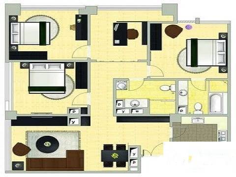 美岸栖庭三期4室2厅2卫152㎡户型图