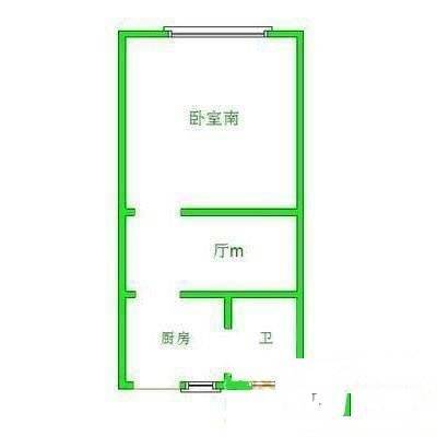 北华苑一期1室1厅1卫48㎡户型图