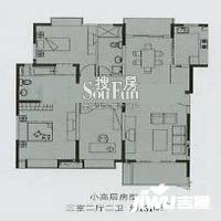 万兆家园莱茵风尚3室2厅2卫131㎡户型图