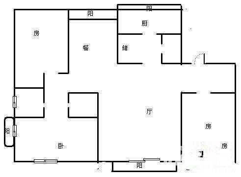 新湖明珠城3室2厅2卫180㎡户型图