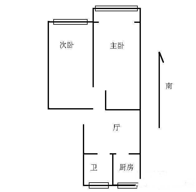 真光新村第五小区2室1厅1卫65㎡户型图