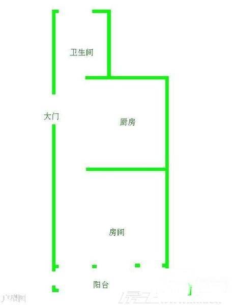 佳宝二村1室1厅1卫41㎡户型图