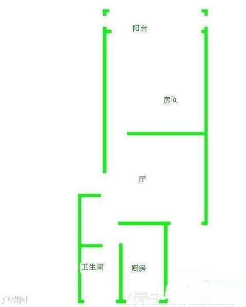 佳宝二村1室1厅1卫41㎡户型图