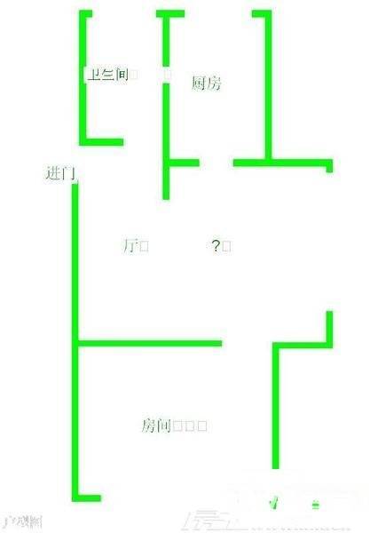 佳宝二村1室1厅1卫41㎡户型图