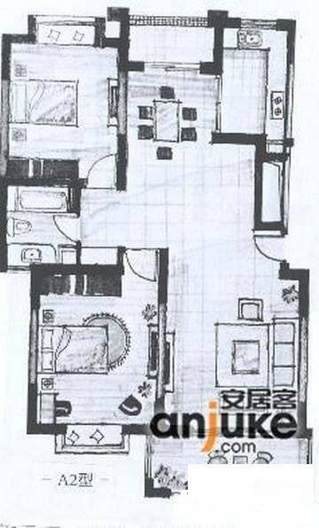 佳宝二村3室1厅1卫81㎡户型图