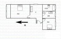 桃浦五村2室1厅1卫54㎡户型图