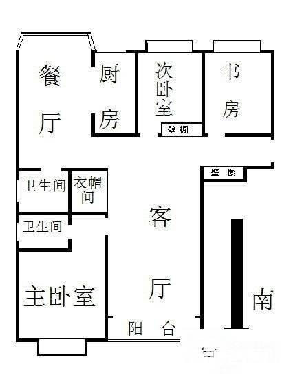 上海壹街区3室2厅2卫161㎡户型图