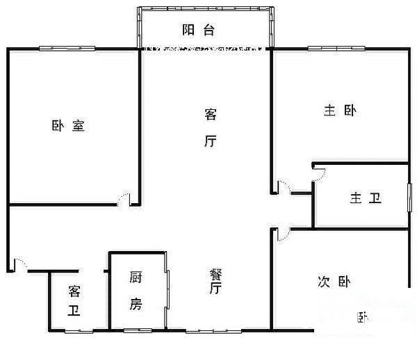 君悦苑3室2厅2卫138㎡户型图