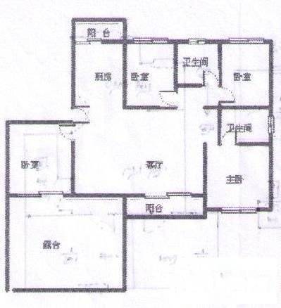 君悦苑4室2厅2卫217㎡户型图