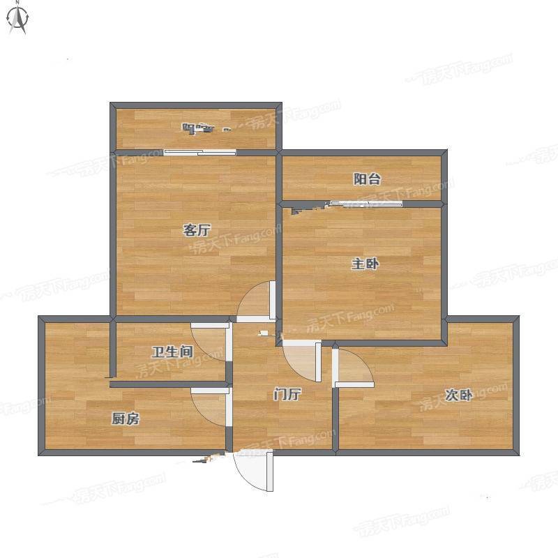 锦绿新城2室1厅0卫66㎡户型图