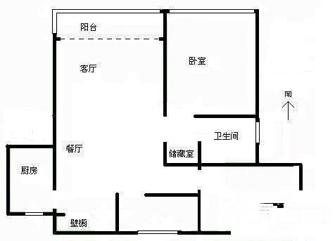 逸流公寓3室2厅1卫101㎡户型图